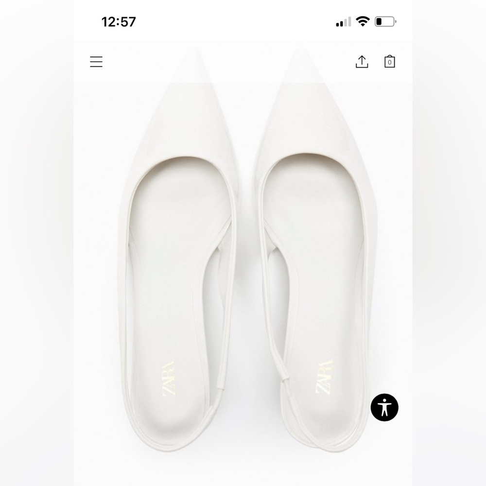 Zara heeled slingback White